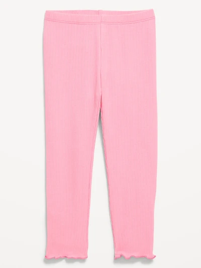 Rib-Knit Full-Length Leggings for Toddler Girls