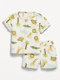 Double-Weave Pocket T-Shirt and Shorts Set for Baby