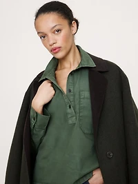 Oversized Cotton Twill Popover Shirt