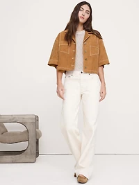 Oversized Short Suede Jacket