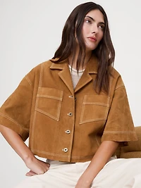 Oversized Short Suede Jacket