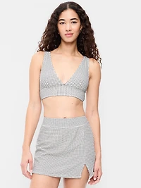Pique Longline Bikini Swim Top