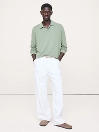Cotton Jersey Long-Sleeve Polo