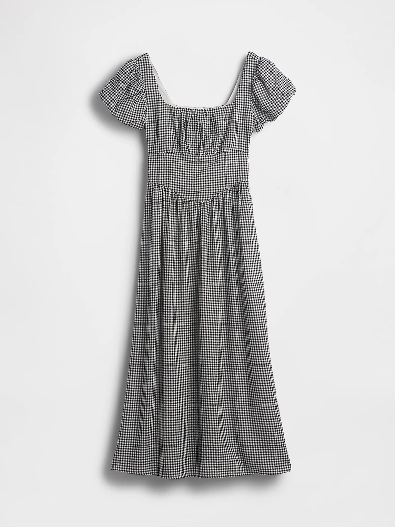 Linen-Blend Drop-Waist Maxi Dress