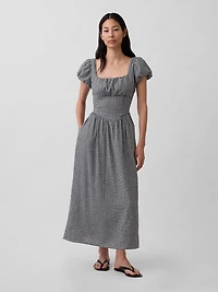 Linen-Blend Drop-Waist Maxi Dress
