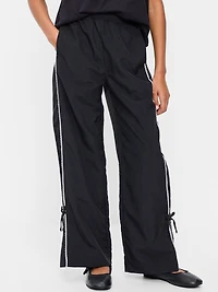 High-Waisted Bow Parachute Pants for Girls