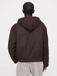 Hemp-Cotton Canvas Insulated Bomber Jacket