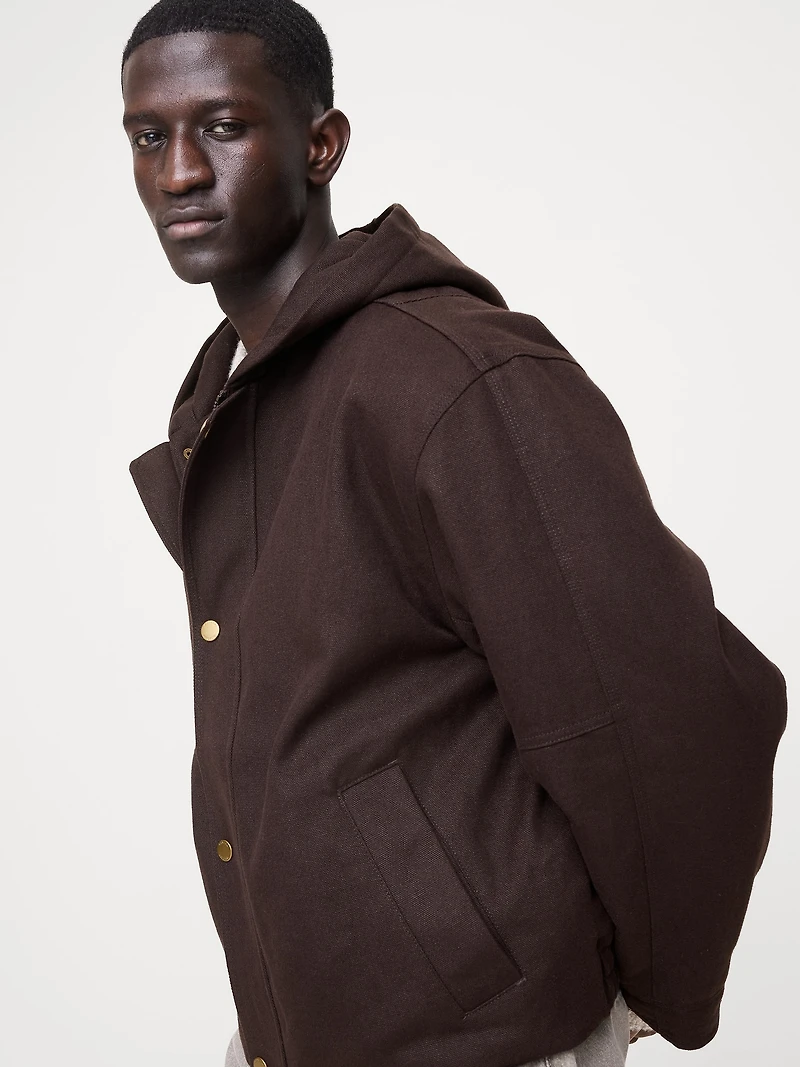 Hemp-Cotton Canvas Insulated Bomber Jacket
