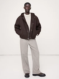 Hemp-Cotton Canvas Insulated Bomber Jacket