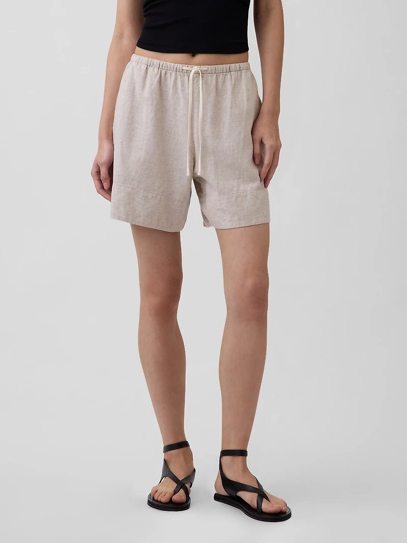 6" Linen-Blend Easy Shorts
