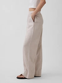 Linen-Blend Easy Wide-Leg Pants