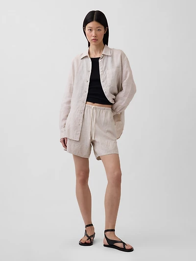 6" Linen-Blend Easy Shorts