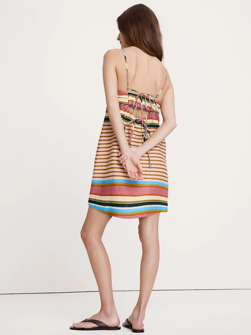 Strappy Linen Mini Dress