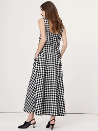 Square-Neck Apron Maxi Dress