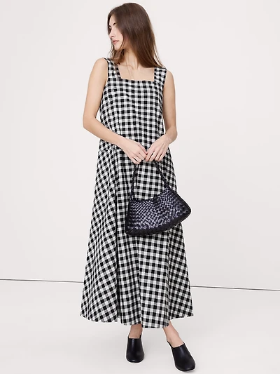 Square-Neck Apron Maxi Dress