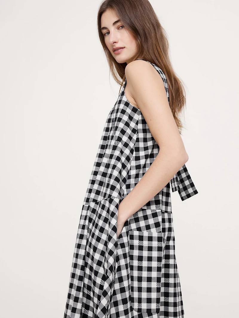 Square-Neck Apron Maxi Dress