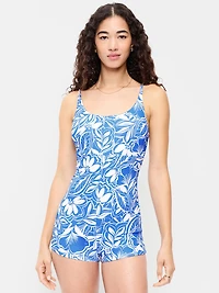 Textured Swim Romper - 2.5-inch inseam