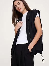 Cotton Poplin Bubble-Hem Top