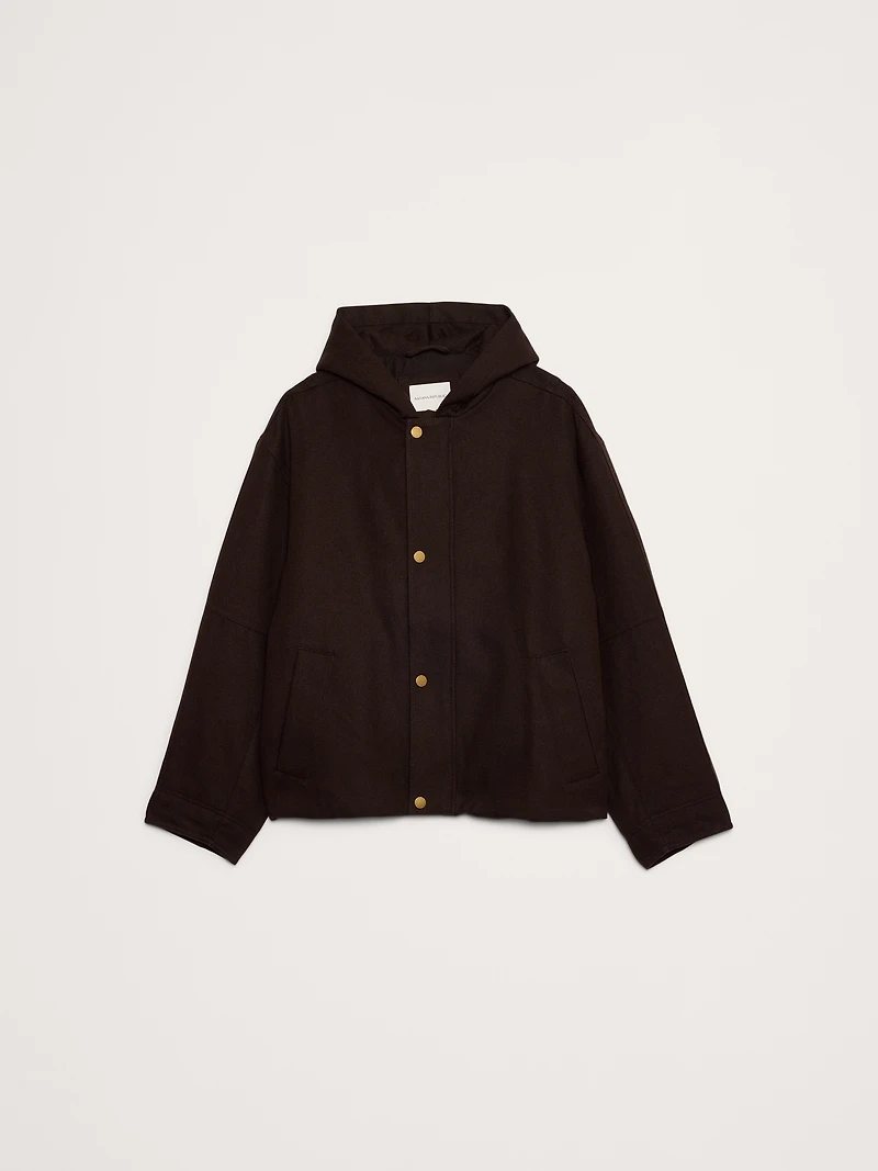 Hemp-Cotton Canvas Insulated Bomber Jacket