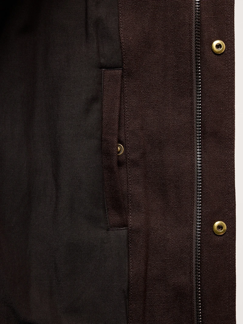 Hemp-Cotton Canvas Insulated Bomber Jacket