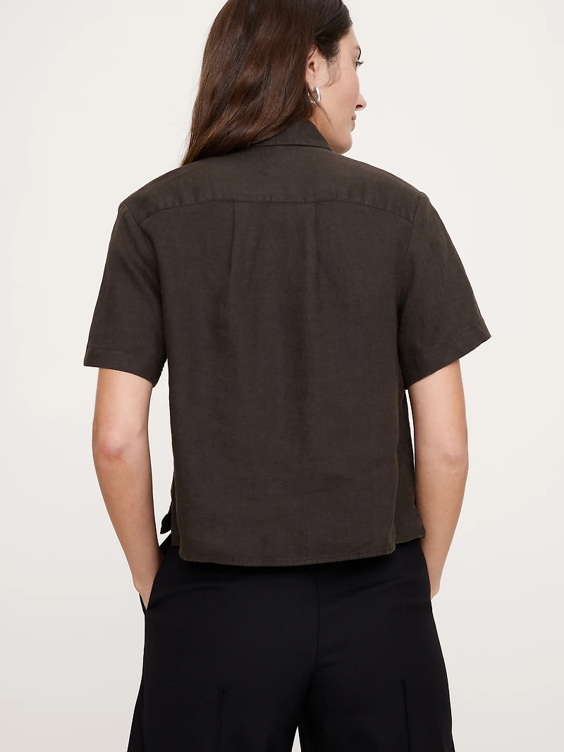 The Boxy Crop Shirt Linen