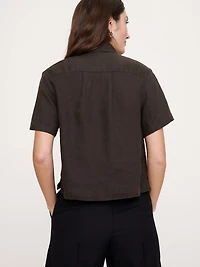 The Boxy Crop Shirt Linen