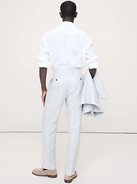 Tailored Slim-Fit Herringbone Linen-Merino Suit Pant