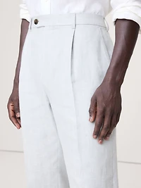 Tailored Slim-Fit Herringbone Linen-Merino Suit Pant