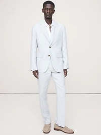 Tailored Slim-Fit Herringbone Linen-Merino Suit Jacket