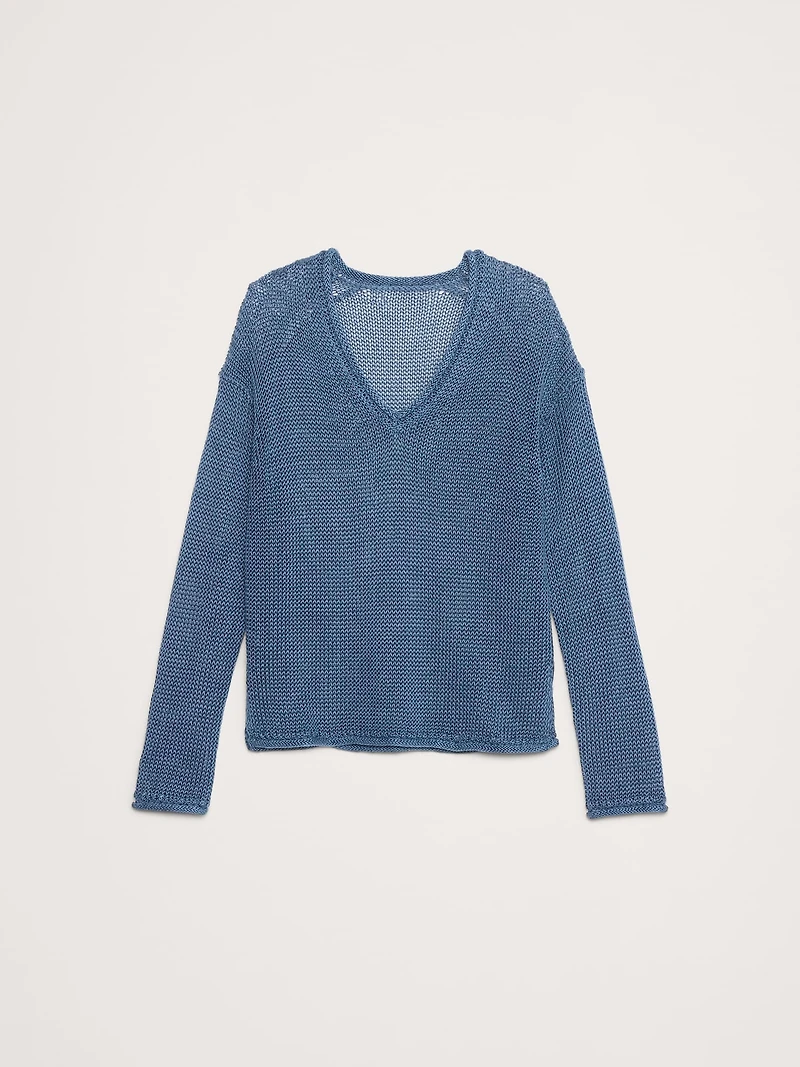 Heirloom Linen V-Neck Sweater