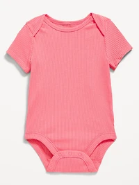 Unisex Short-Sleeve Ribbed Bodysuit for Baby
