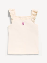 Ribbed Ruffle-Trim Cami for Toddler Girls