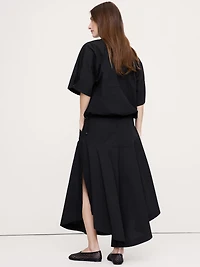 Stretch-Cotton Drop-Waist Maxi Skirt