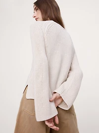 Cotton Flare-Sleeve Sweater