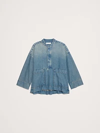 Denim Popover Top