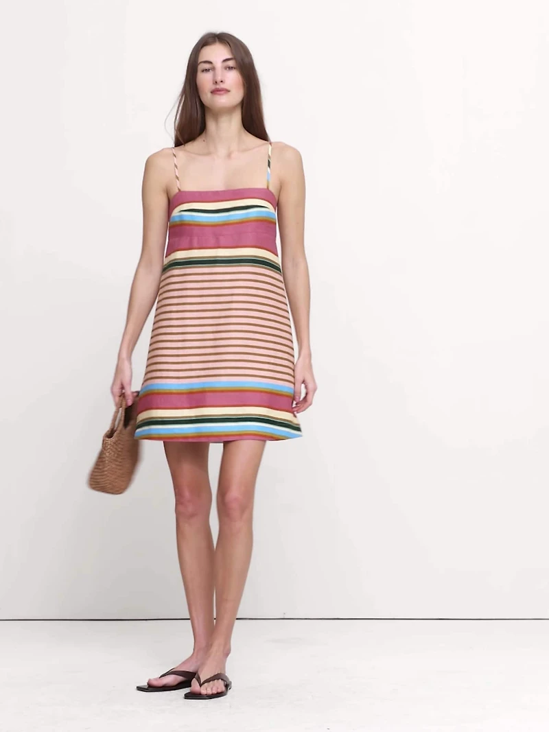 Strappy Linen Mini Dress