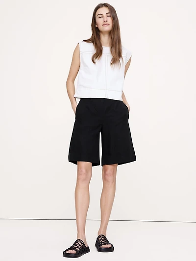 Mid-Rise Tencel™-Linen Bermuda Short