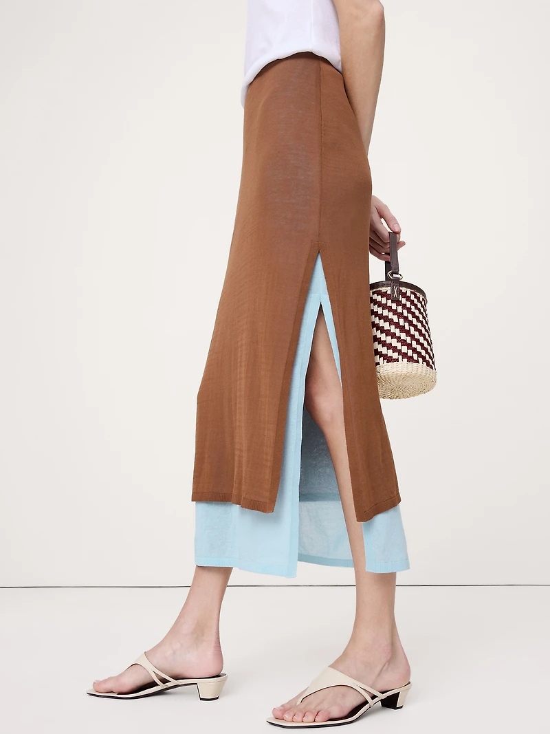 Layered Ultra-Fine Cotton Maxi Skirt