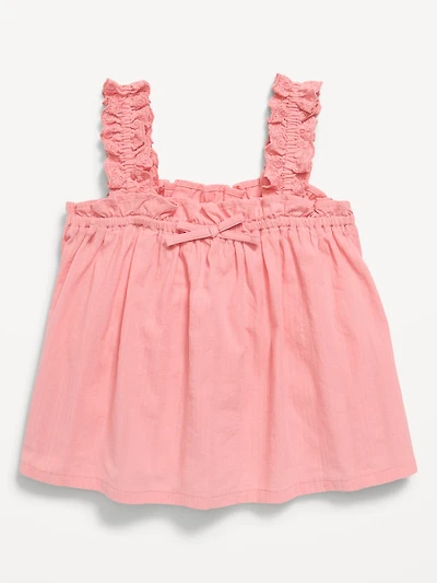 Sleeveless Textured Seersucker Top for Toddler Girls