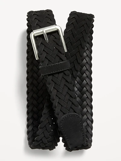 Braided Faux-Suede Belt for Men