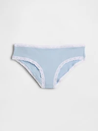 Organic Stretch Cotton Lace-Trim Hipster