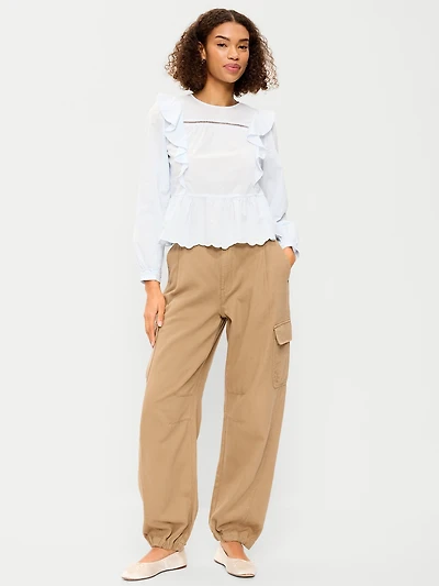 Twill Barrel Cargo Pants