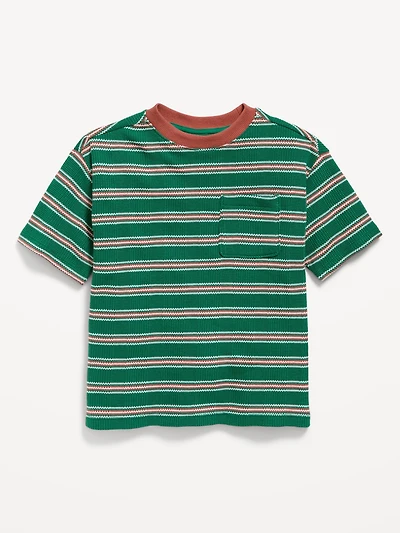 Oversized Short-Sleeve Waffle-Knit T-Shirt for Toddler Boys