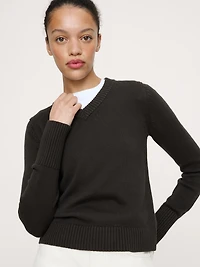 Larkspur Cotton-Silk V-Neck Sweater
