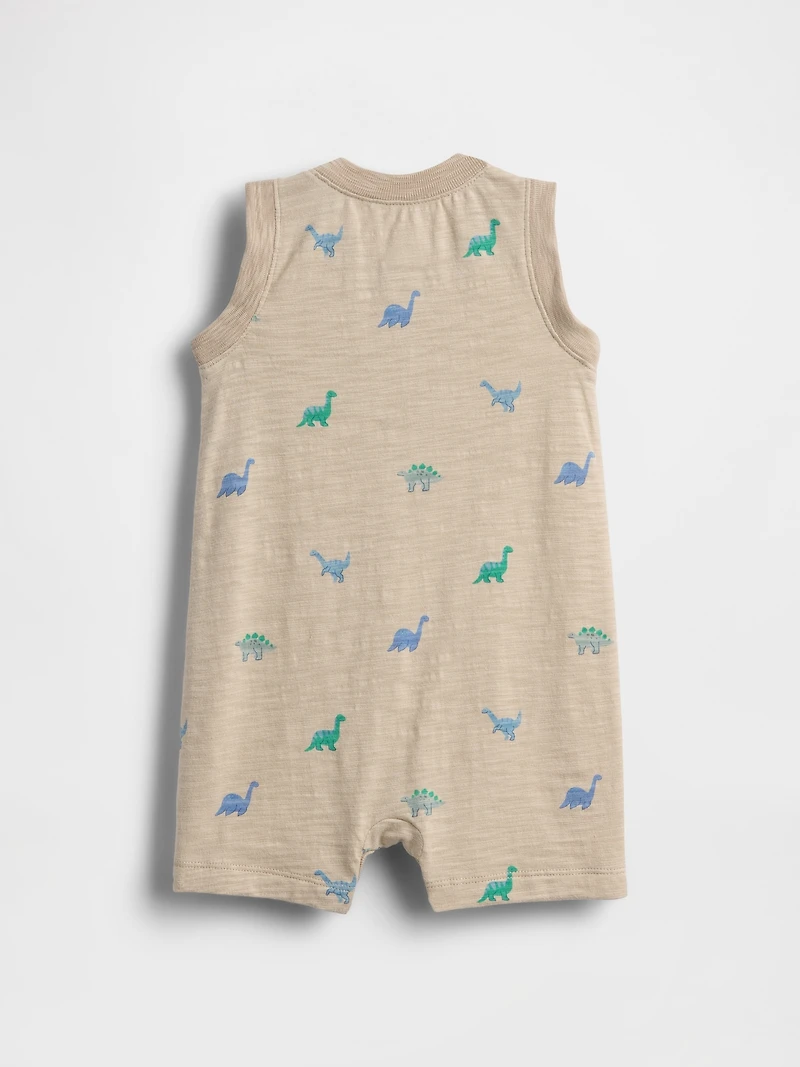 Baby Organic Cotton Henley Shorty One-Piece