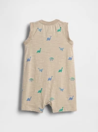 Baby Organic Cotton Henley Shorty One-Piece