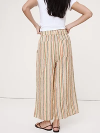 The Pull-On Wide-Leg Ankle Pant Linen