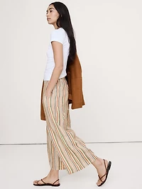 The Pull-On Wide-Leg Ankle Pant Linen