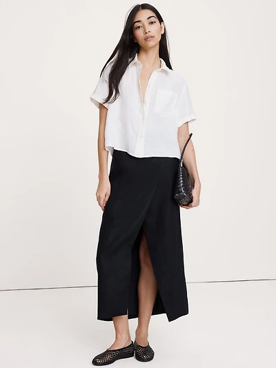 The Boxy Crop Shirt Linen