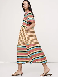 Linen Trapeze Midi Dress